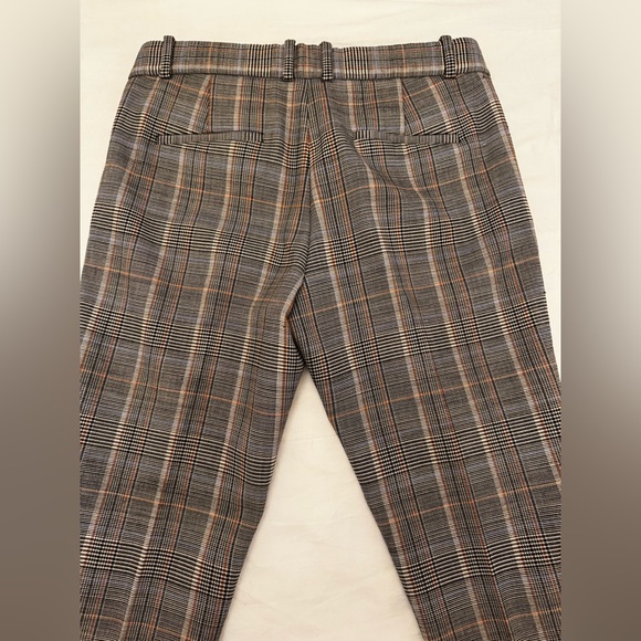 Theory Plaid Straight Leg Pants - Brown and Gray - Picture 4 of 7